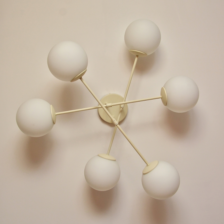 Pinnapealne lühter MOON 6xE27/15W/230V kreemjas