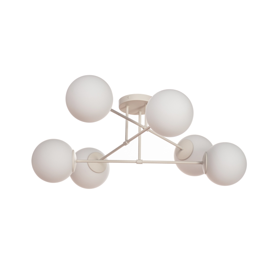 Pinnapealne lühter MOON 6xE27/15W/230V kreemjas