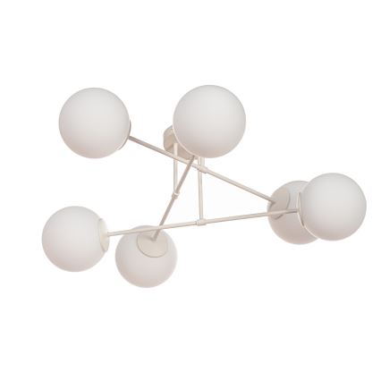 Pinnapealne lühter MOON 6xE27/15W/230V kreemjas