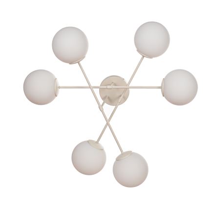 Pinnapealne lühter MOON 6xE27/15W/230V kreemjas