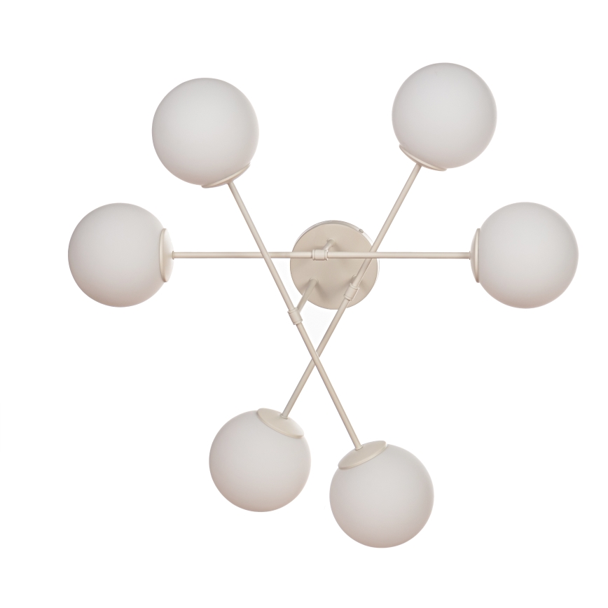 Pinnapealne lühter MOON 6xE27/15W/230V kreemjas