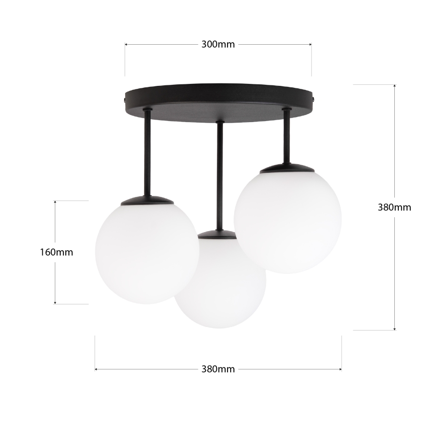 Pinnapealne lühter MOONLIGHT 3xE27/15W/230V must