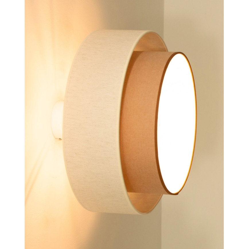 Pinnapealne lühter NATIA 1 x E27, 60 W, 230 V, läbimõõt 45 cm, valge/pruun