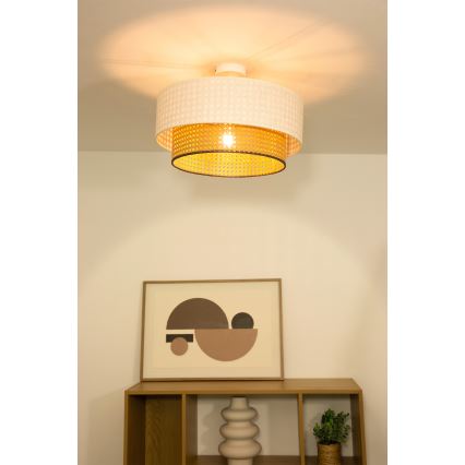 Pinnapealne lühter NATIA 1xE27/60W/230V läbimõõt 45 cm valge/pruun