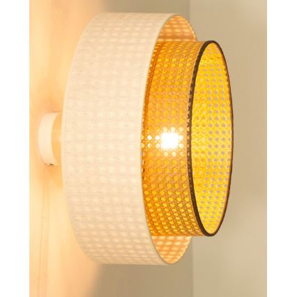 Pinnapealne lühter NATIA 1xE27/60W/230V läbimõõt 45 cm valge/pruun