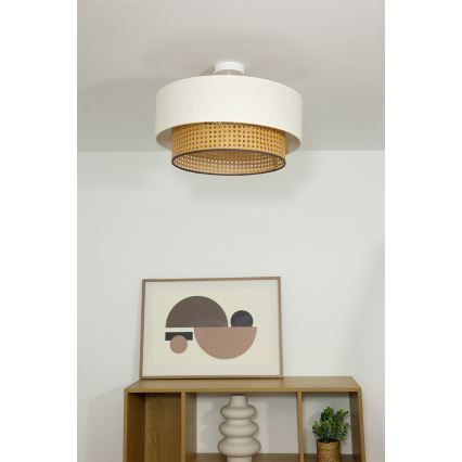 Pinnapealne lühter NATIA 1xE27/60W/230V läbimõõt 45 cm valge/pruun