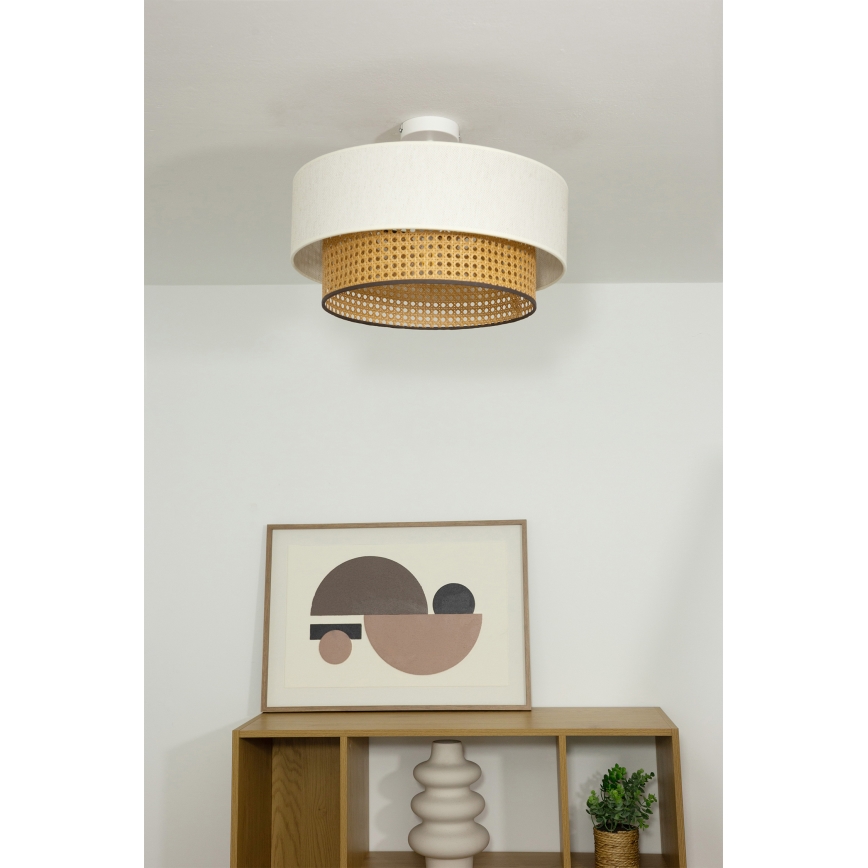 Pinnapealne lühter NATIA 1xE27/60W/230V läbimõõt 45 cm valge/pruun