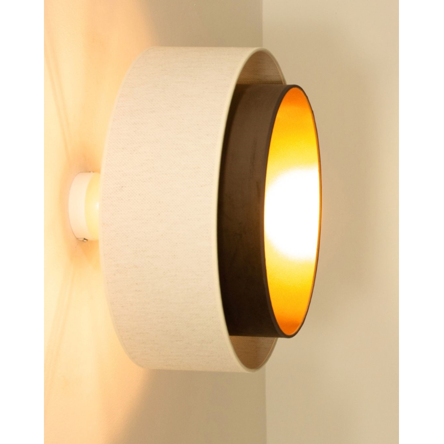 Pinnapealne lühter NATIA 1xE27/60W/230V valge/pruun