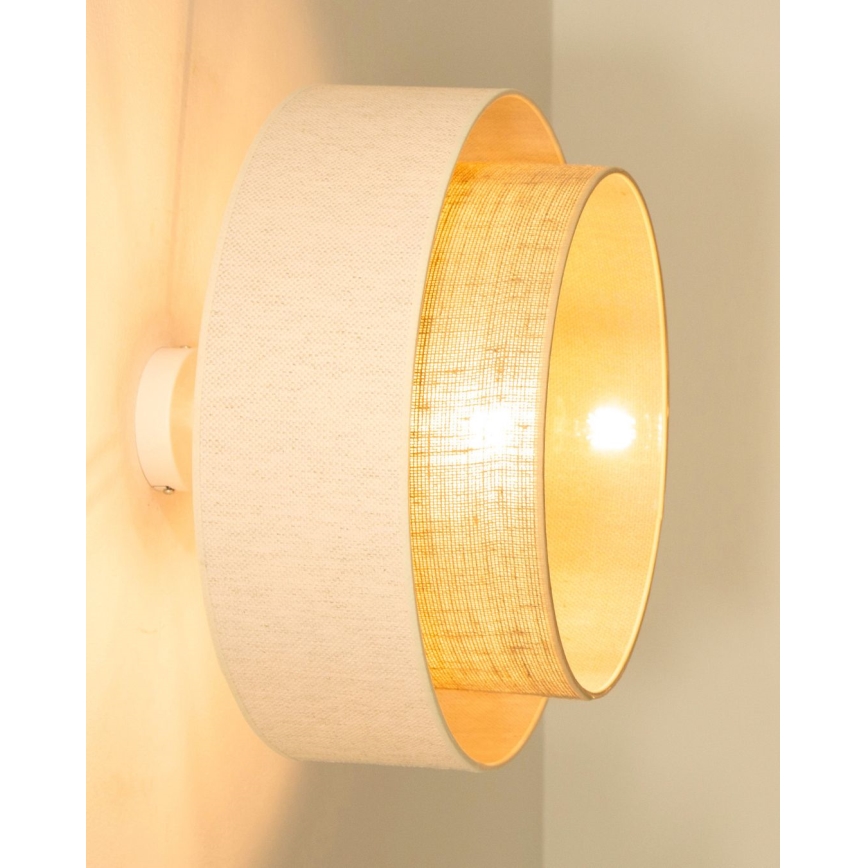 Pinnapealne lühter NATIA 1xE27/60W/230V valge/pruun