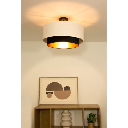 Pinnapealne lühter NATIA 1xE27/60W/230V Ø 45 cm valge/must