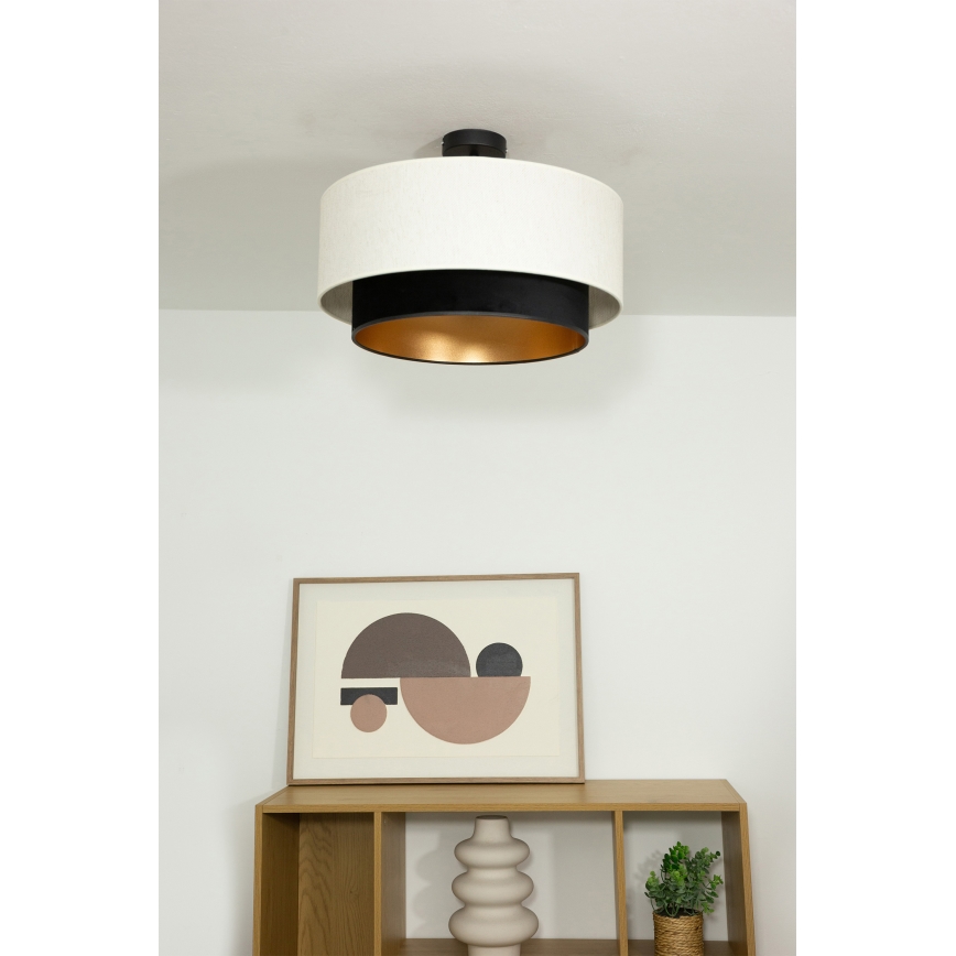 Pinnapealne lühter NATIA 1xE27/60W/230V Ø 45 cm valge/must