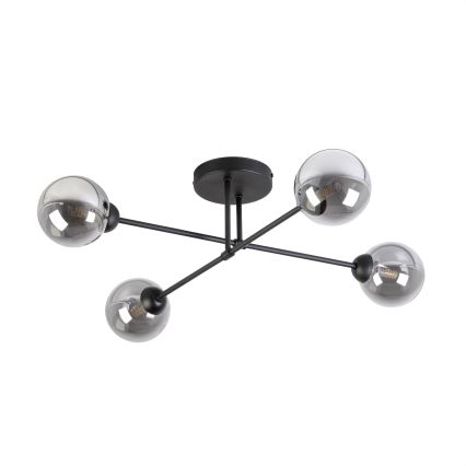 Pinnapealne lühter OBSIDIAN 4xG9/10W/230V must/suitsuhall