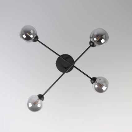 Pinnapealne lühter OBSIDIAN 4xG9/10W/230V must/suitsuhall