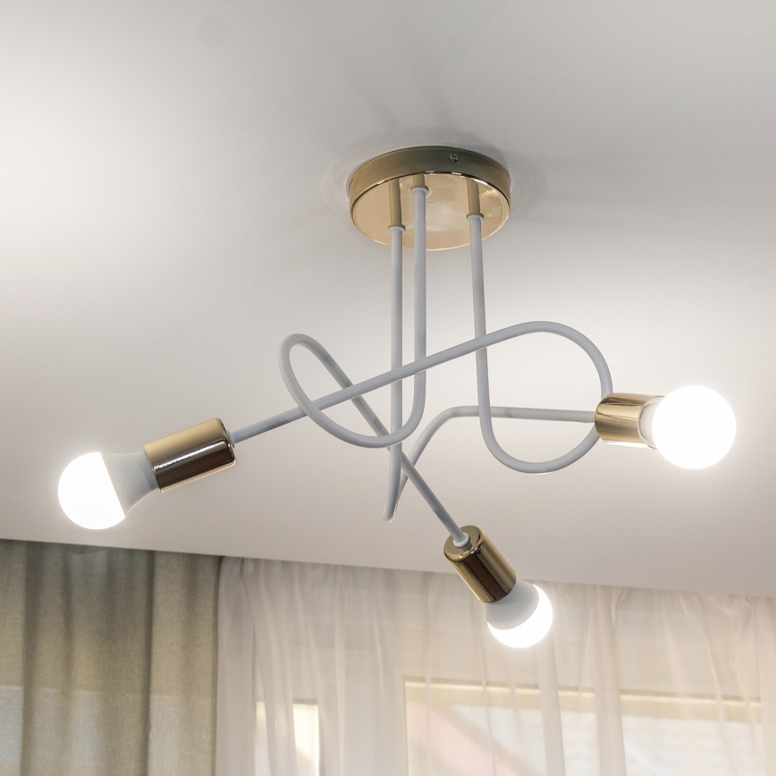 Pinnapealne lühter OXFORD 3xE27/15W/230V kuldne/valge