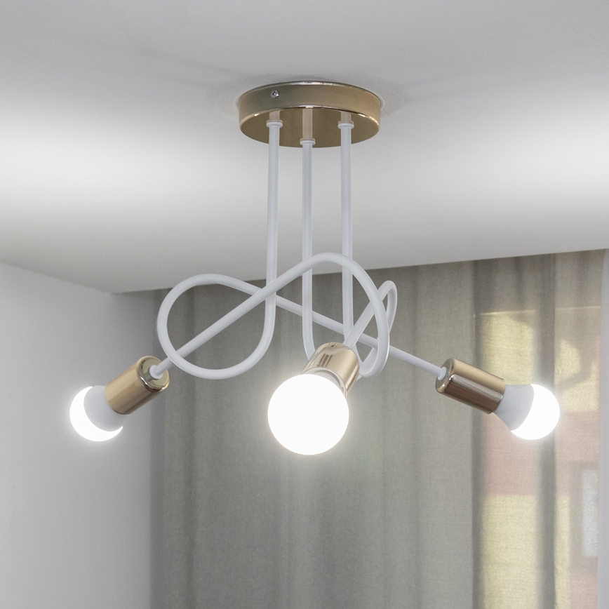 Pinnapealne lühter OXFORD 3xE27/15W/230V kuldne/valge