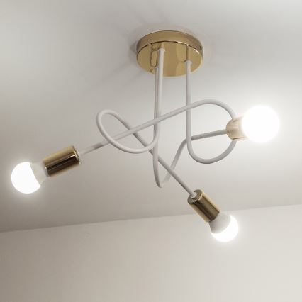 Pinnapealne lühter OXFORD 3xE27/15W/230V kuldne/valge