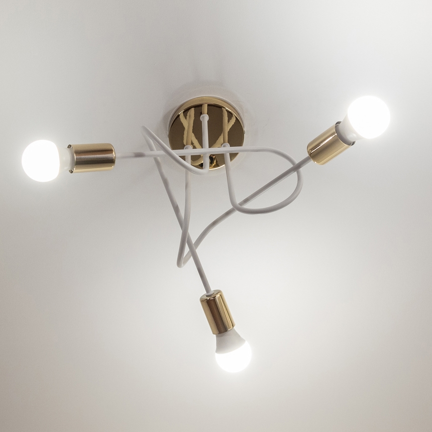 Pinnapealne lühter OXFORD 3xE27/15W/230V kuldne/valge