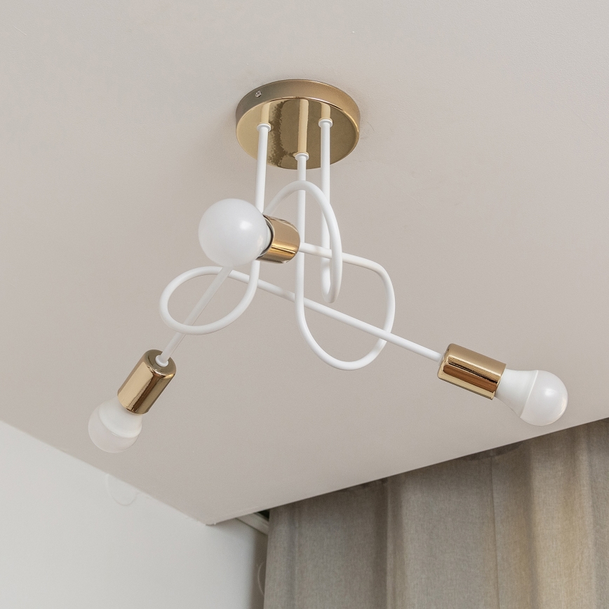 Pinnapealne lühter OXFORD 3xE27/15W/230V kuldne/valge