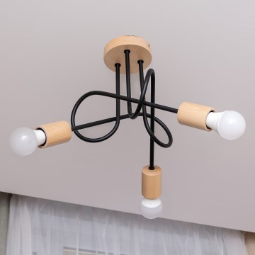 Pinnapealne lühter OXFORD 3xE27/15W/230V mänd/must