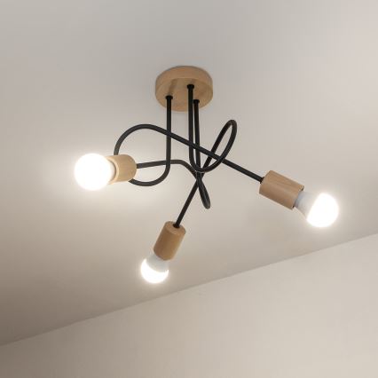Pinnapealne lühter OXFORD 3xE27/15W/230V mänd/must