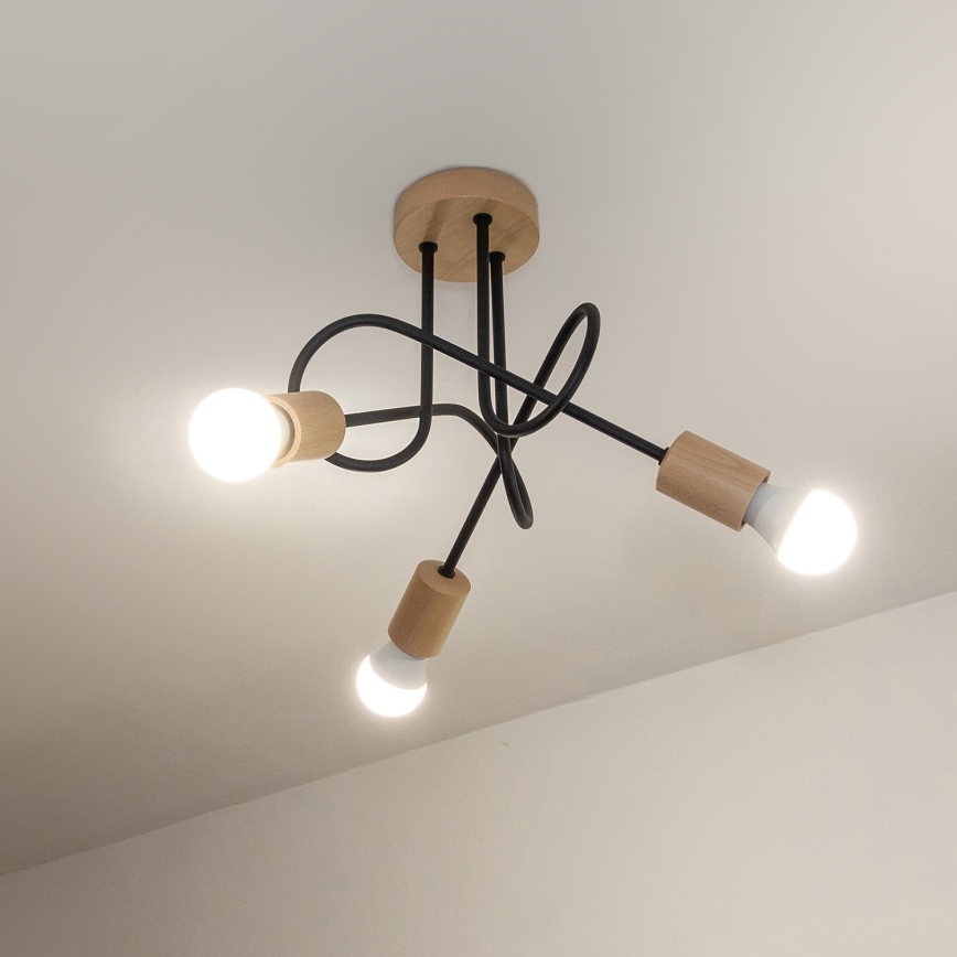 Pinnapealne lühter OXFORD 3xE27/15W/230V mänd/must