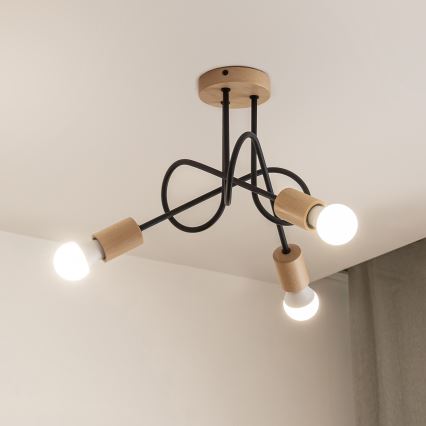 Pinnapealne lühter OXFORD 3xE27/15W/230V mänd/must