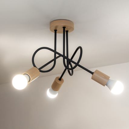 Pinnapealne lühter OXFORD 3xE27/15W/230V mänd/must