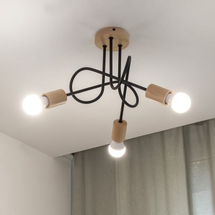 Pinnapealne lühter OXFORD 3xE27/15W/230V mänd/must