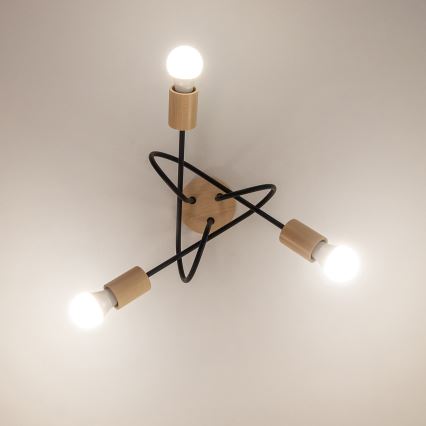 Pinnapealne lühter OXFORD 3xE27/15W/230V mänd/must