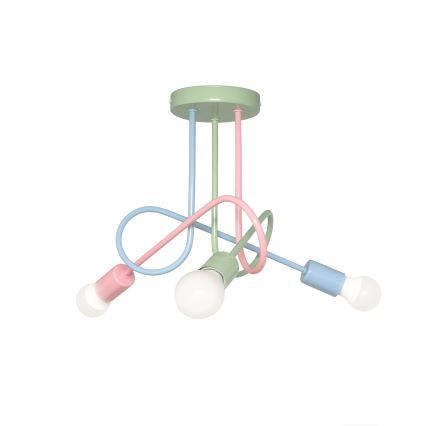 Pinnapealne lühter OXFORD 3xE27/15W/230V roheline/roosa/sinine