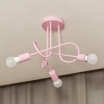 Pinnapealne lühter OXFORD 3xE27/15W/230V roosa