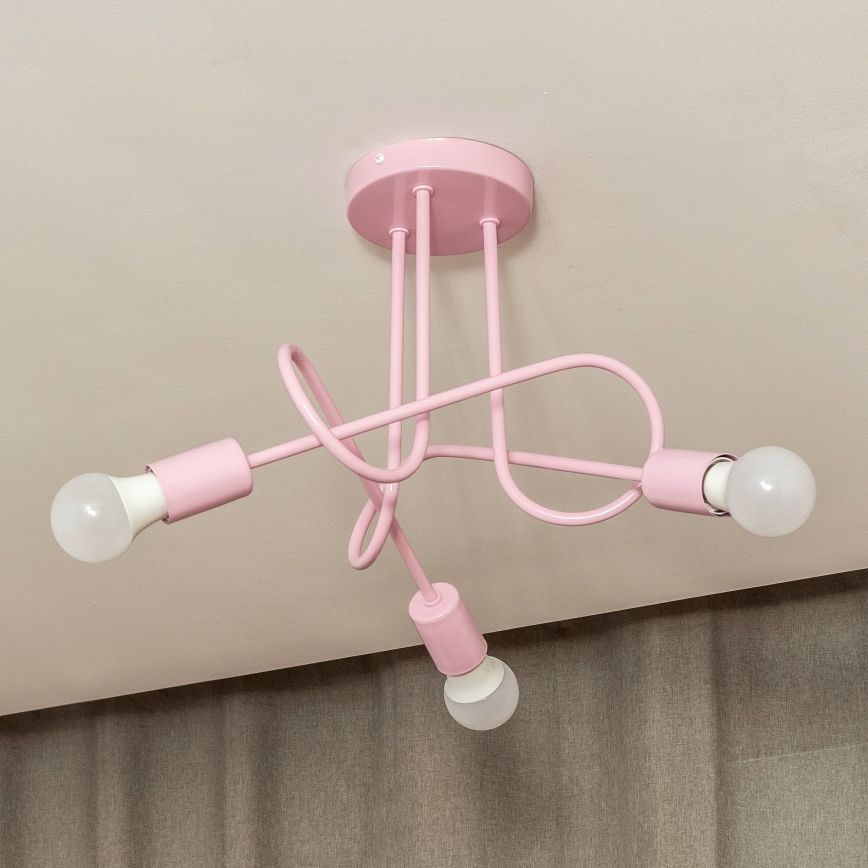 Pinnapealne lühter OXFORD 3xE27/15W/230V roosa