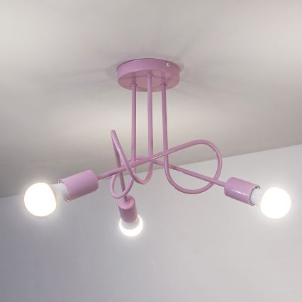 Pinnapealne lühter OXFORD 3xE27/15W/230V roosa