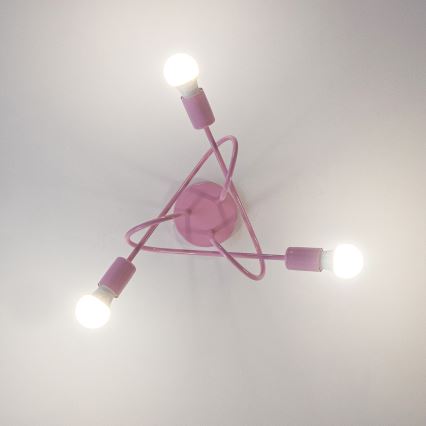 Pinnapealne lühter OXFORD 3xE27/15W/230V roosa