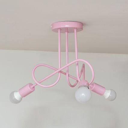 Pinnapealne lühter OXFORD 3xE27/15W/230V roosa