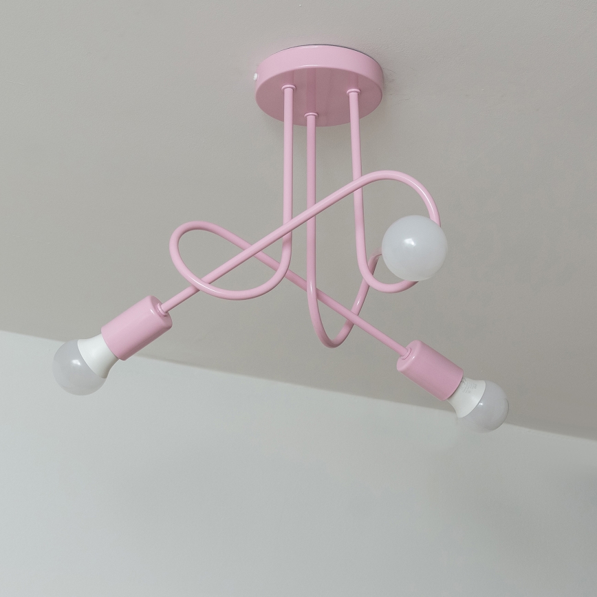 Pinnapealne lühter OXFORD 3xE27/15W/230V roosa