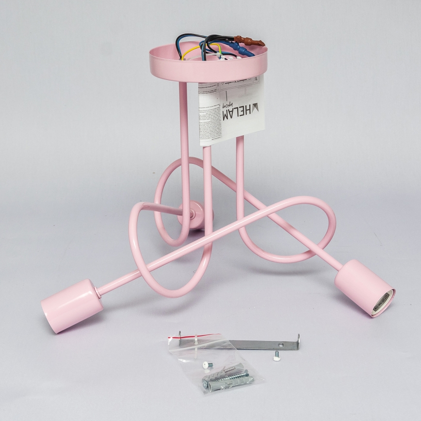 Pinnapealne lühter OXFORD 3xE27/15W/230V roosa