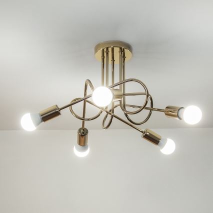 Pinnapealne lühter OXFORD 5xE27/15W/230V kuldne