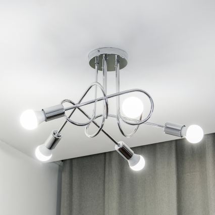 Pinnapealne lühter OXFORD 5xE27/15W/230V läikiv kroom