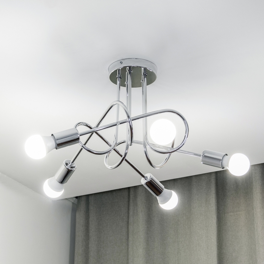 Pinnapealne lühter OXFORD 5xE27/15W/230V läikiv kroom