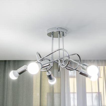 Pinnapealne lühter OXFORD 5xE27/15W/230V läikiv kroom