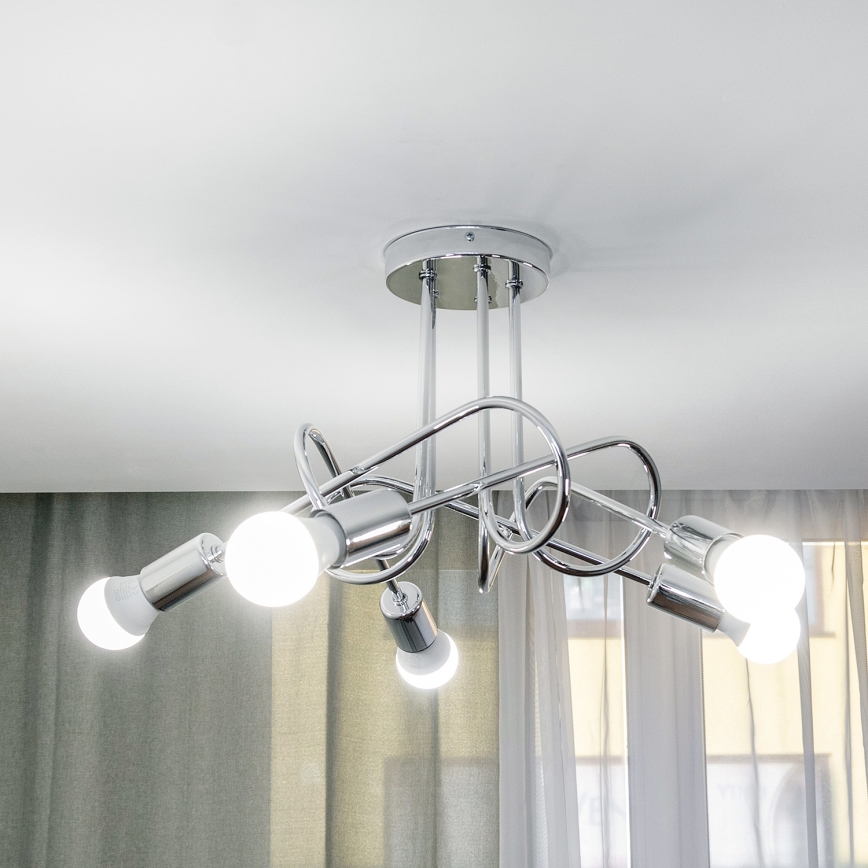 Pinnapealne lühter OXFORD 5xE27/15W/230V läikiv kroom