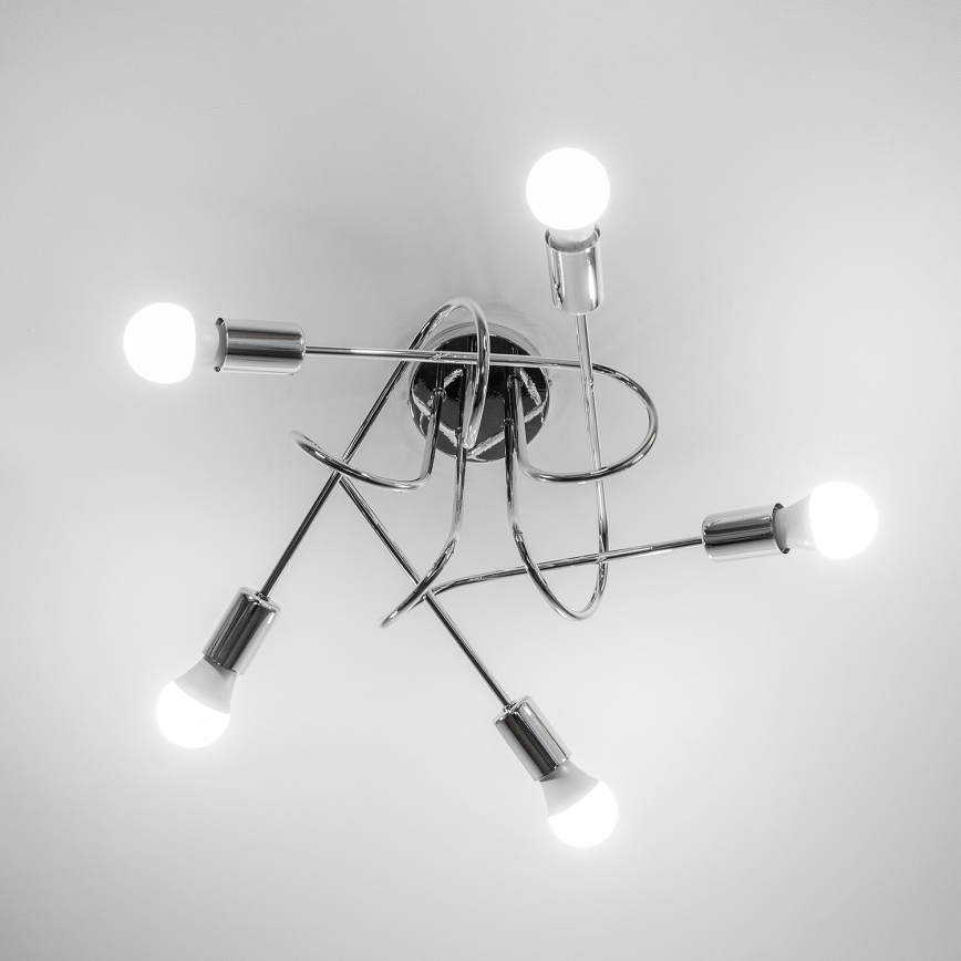 Pinnapealne lühter OXFORD 5xE27/15W/230V läikiv kroom