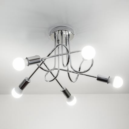 Pinnapealne lühter OXFORD 5xE27/15W/230V läikiv kroom