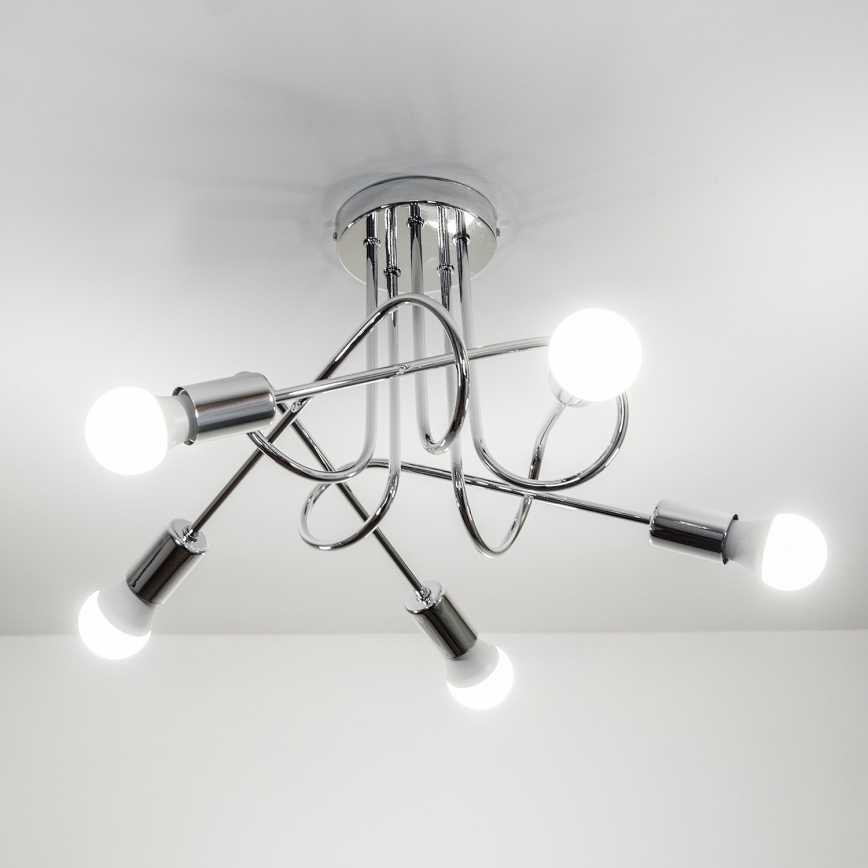 Pinnapealne lühter OXFORD 5xE27/15W/230V läikiv kroom