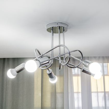 Pinnapealne lühter OXFORD 5xE27/15W/230V läikiv kroom