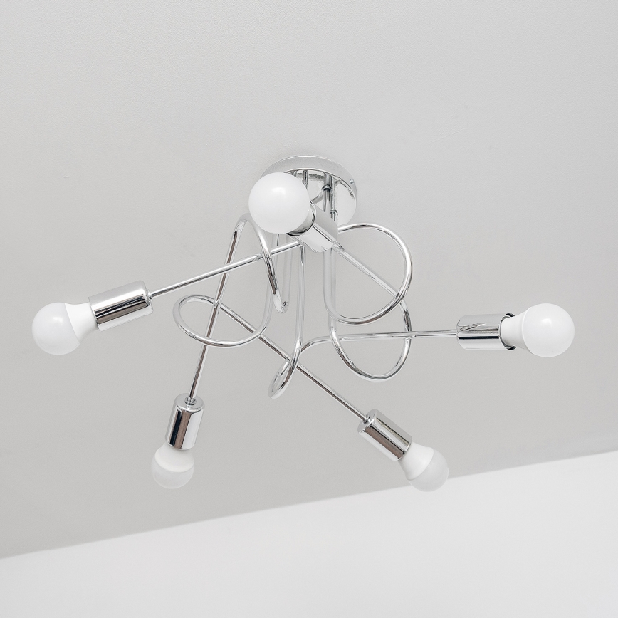 Pinnapealne lühter OXFORD 5xE27/15W/230V läikiv kroom