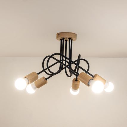 Pinnapealne lühter OXFORD 5xE27/15W/230V mänd/must