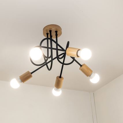 Pinnapealne lühter OXFORD 5xE27/15W/230V mänd/must