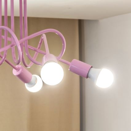 Pinnapealne lühter OXFORD 5xE27/15W/230V roosa